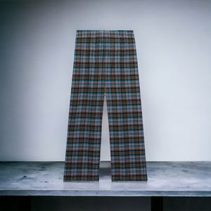 TIED UP TARTAN OPEN-BACK PJ PANT BLUE ARUBA CANTERBURY PLAID  1X